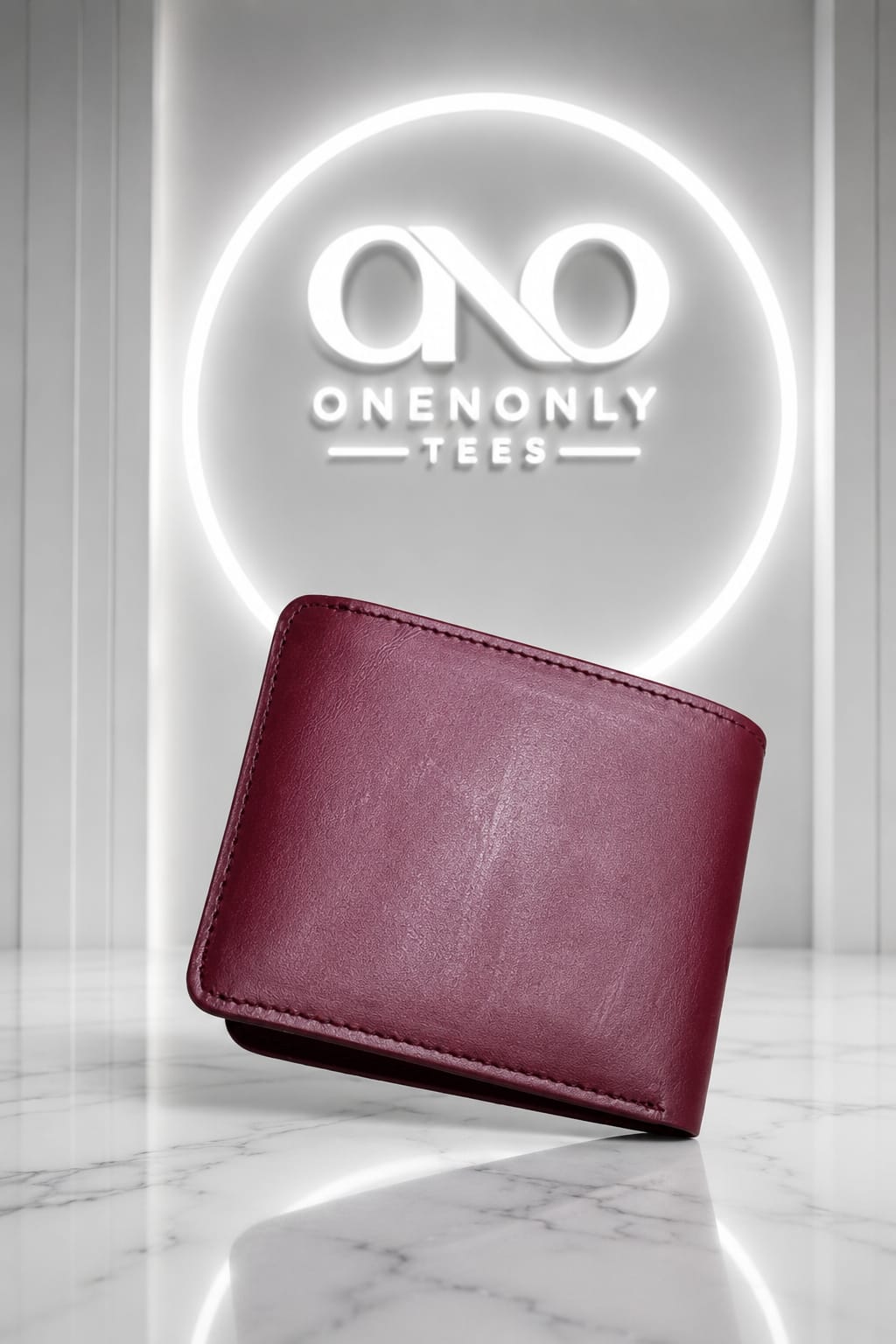 maroon short wallet